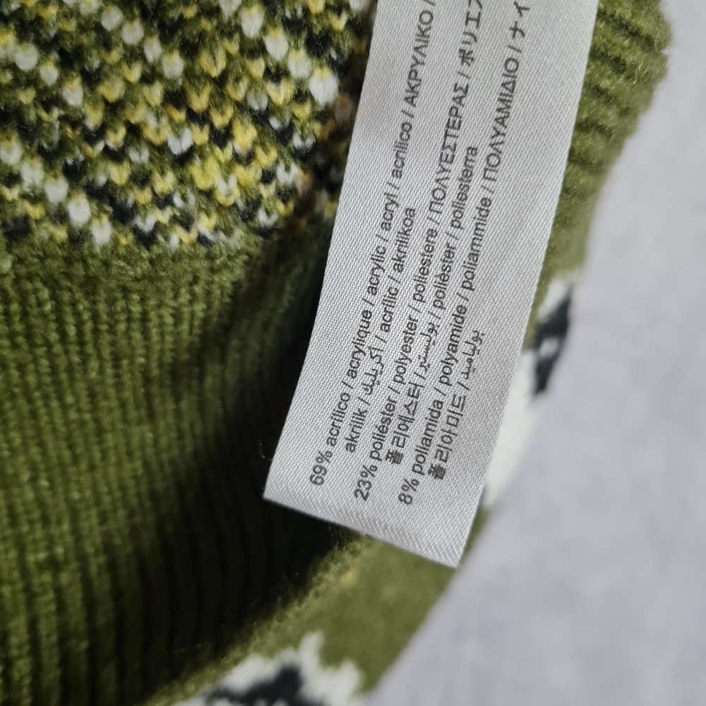 Zara Sweater Womens Medium Green Sheep Floral Graphic Knit Pullover Kawaii - Picture 15 of 16
